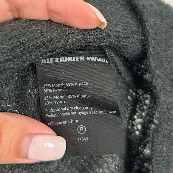 Alexander Wang Charcoal V-Neck Mohair Alpaca Blend Sweater size medium - Picture 11 of 11